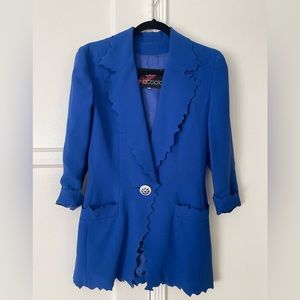 GAI MATTIOLO Blue Suite Blazer, fitted, S-M, Excellent condition, made in Italy
